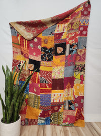 Patchwork Vintage Cotton Kantha Quilt - Twin