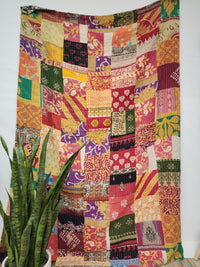 Patchwork Vintage Cotton Kantha Quilt - Twin