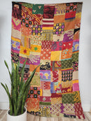 Patchwork Vintage Cotton Kantha Quilt - Twin