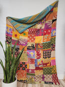 Patchwork Vintage Cotton Kantha Quilt - Twin