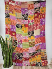 Patchwork Vintage Cotton Kantha Quilt - Twin