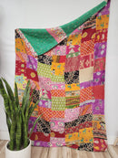 Patchwork Vintage Cotton Kantha Quilt - Twin