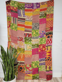 Patchwork Vintage Cotton Kantha Quilt - Twin