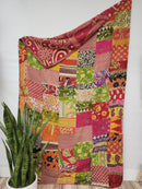 Patchwork Vintage Cotton Kantha Quilt - Twin