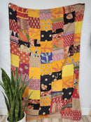 Patchwork Vintage Cotton Kantha Quilt - Twin