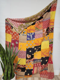 Patchwork Vintage Cotton Kantha Quilt - Twin