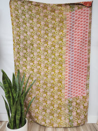 Patchwork Vintage Cotton Kantha Quilt - Twin