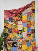 Patchwork Vintage Cotton Kantha Quilt - Twin