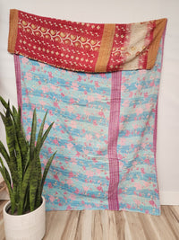 Vintage Cotton Kantha Quilt - Twin