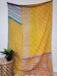 Vintage Cotton Kantha Quilt - Twin