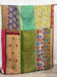 Queen Vintage Cotton Kantha Quilt