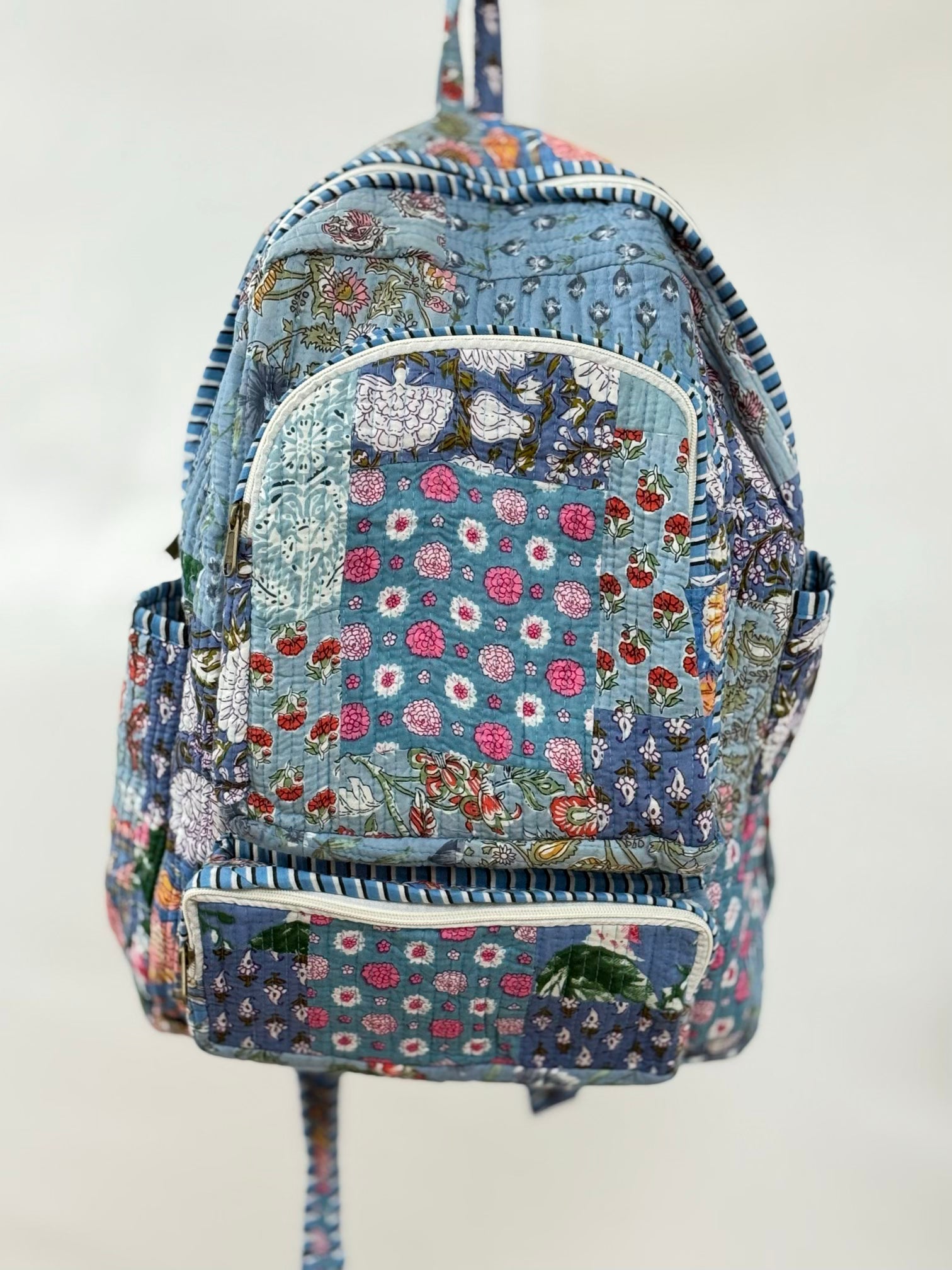 Blue Quilted Backpack