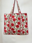 Red Poppy Quilted Tote