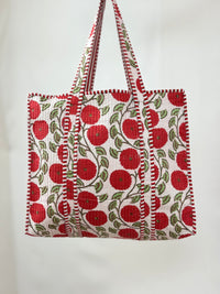Red Poppy Quilted Tote