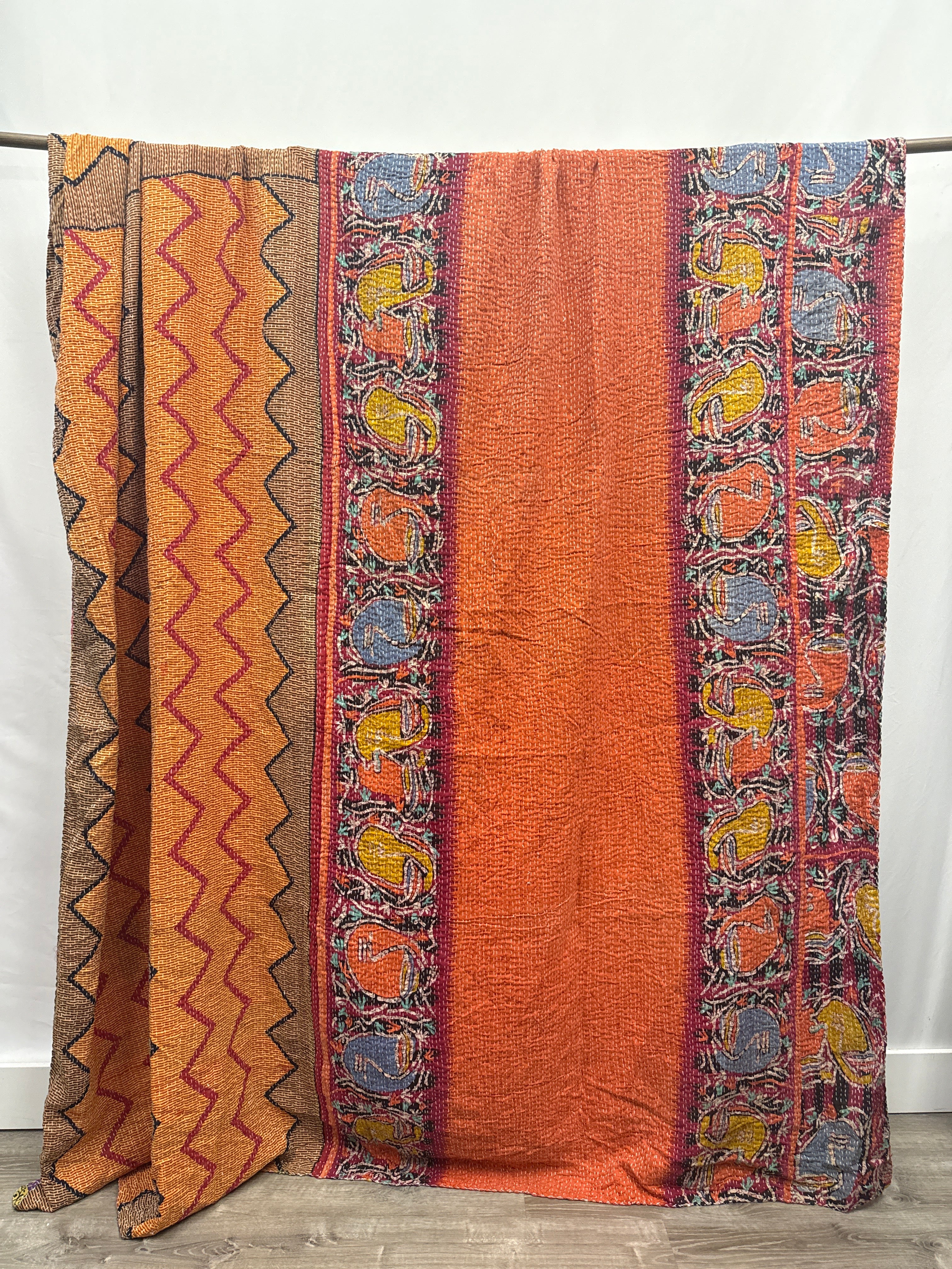Queen Vintage Cotton Kantha Quilt
