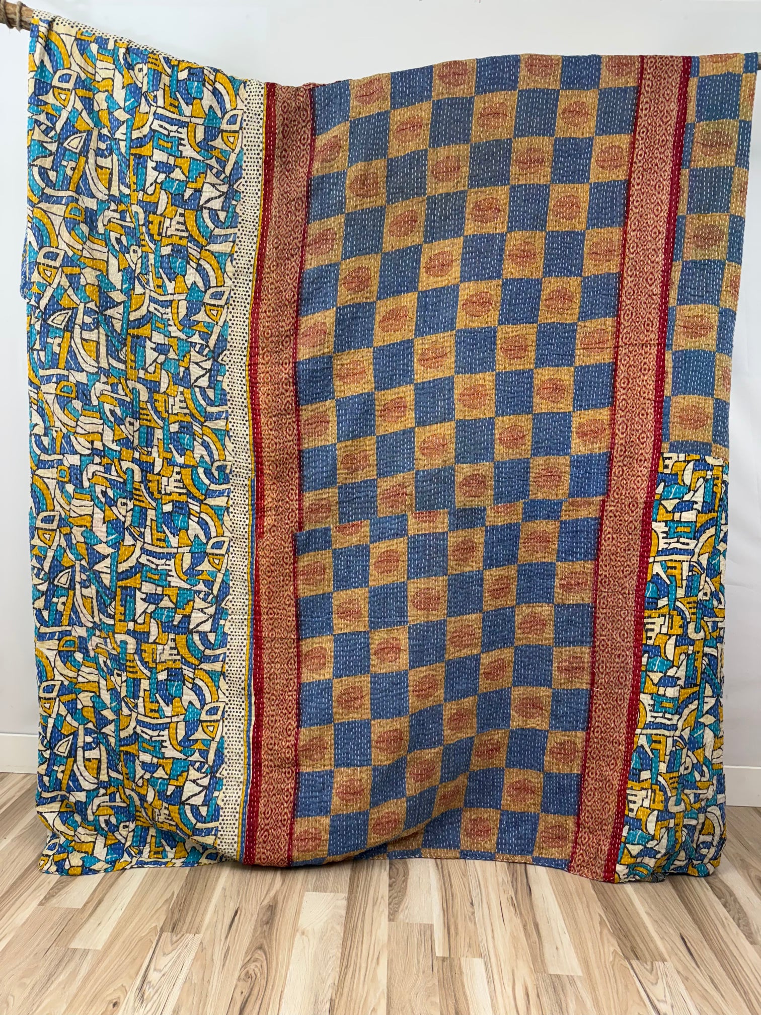Patchwork Cotton Kantha Quilt King