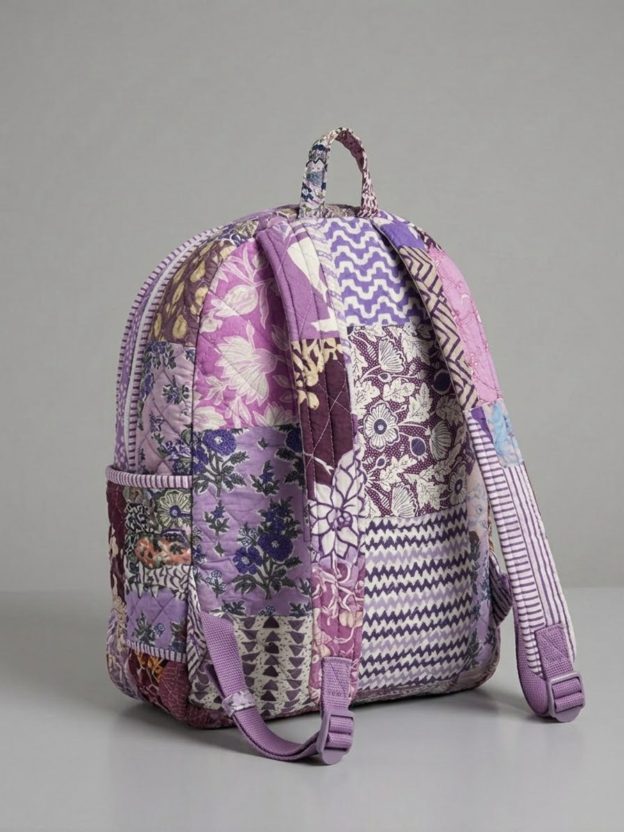 Purple Quilted Backpack