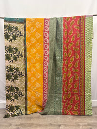 Queen Vintage Cotton Kantha Quilt