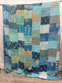 Patchwork Vintage Cotton Kantha Quilt - Queen