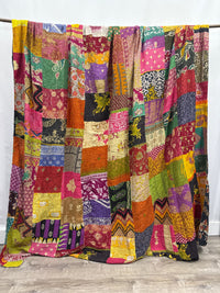 Patchwork Cotton Kantha Quilt King
