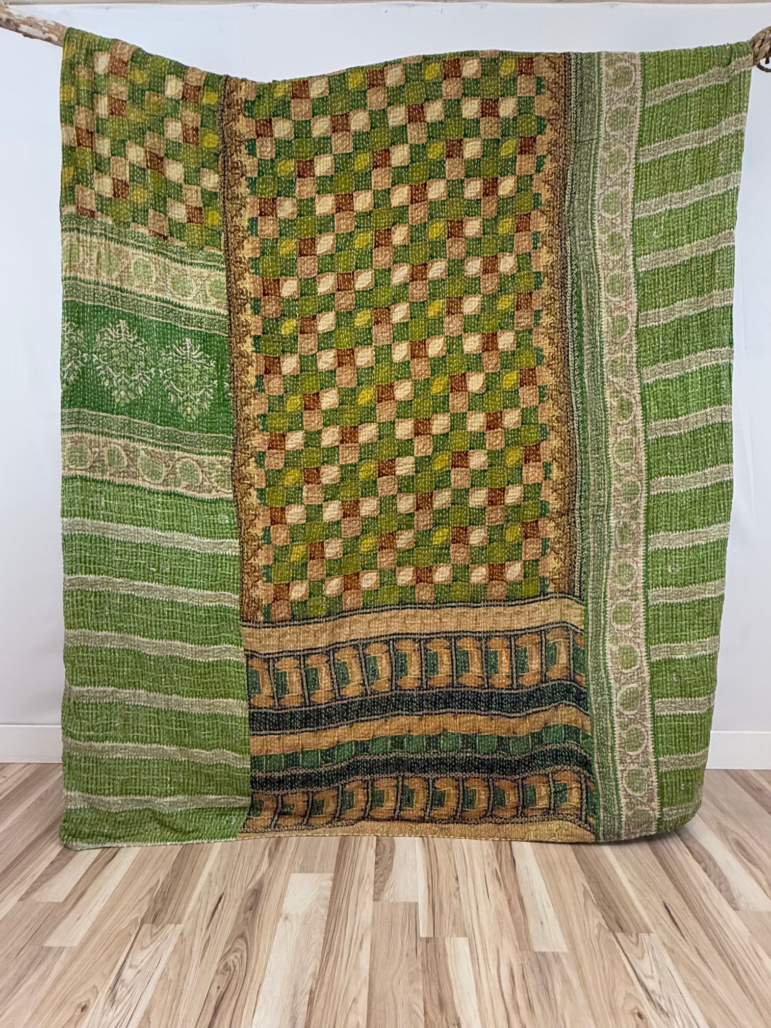 Patchwork Cotton Kantha Quilt King