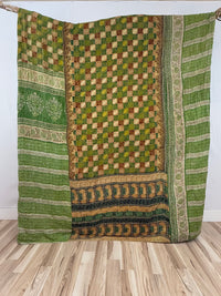 Patchwork Cotton Kantha Quilt King