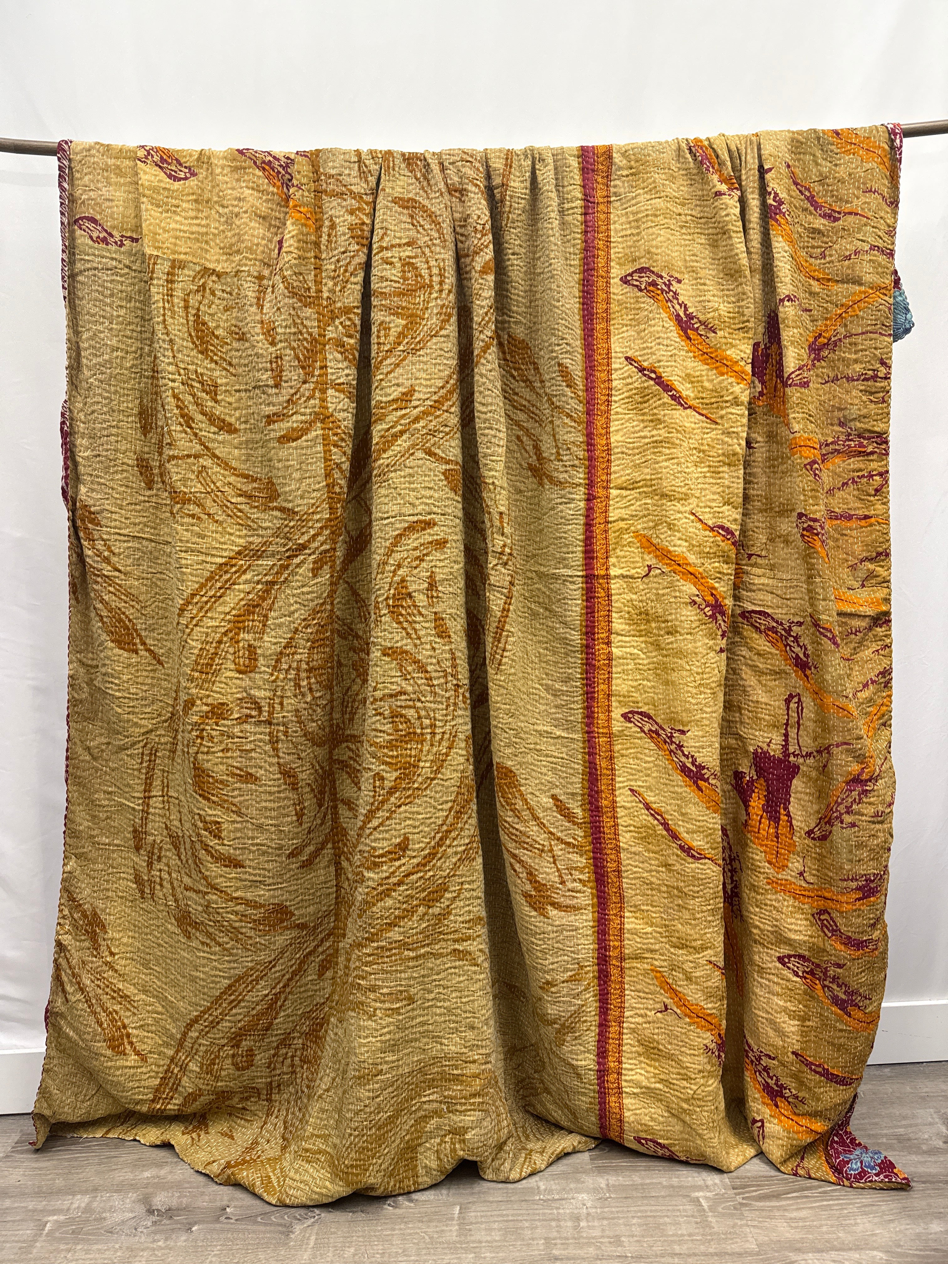 King Vintage Cotton Kantha Quilt