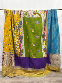 King Vintage Cotton Kantha Quilt