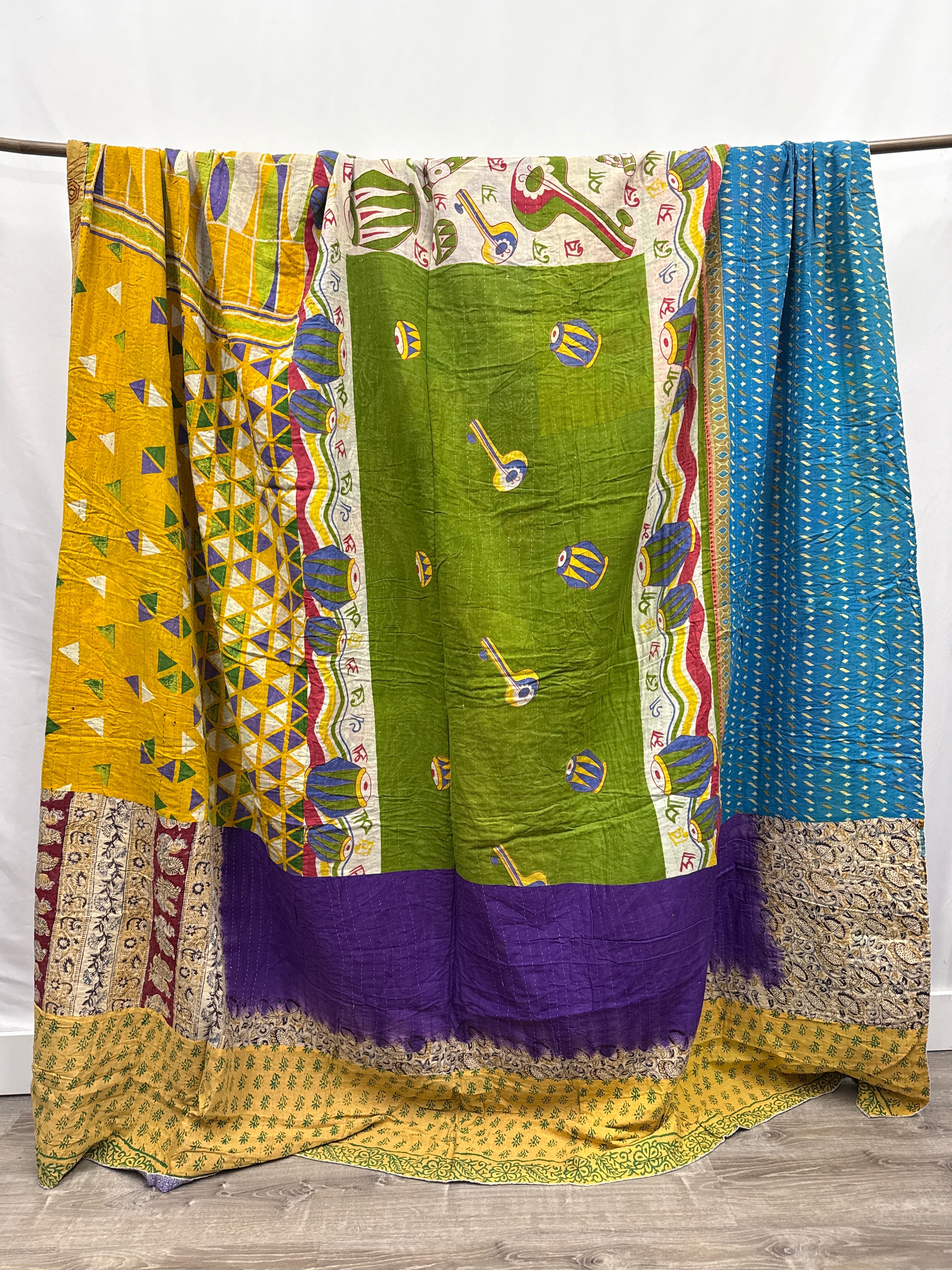 King Vintage Cotton Kantha Quilt