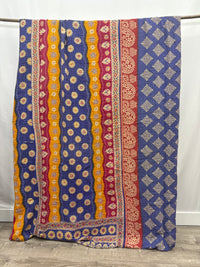 Patchwork Vintage Cotton Kantha Quilt - Queen