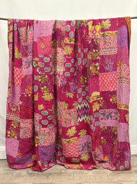 Patchwork Cotton Kantha Quilt King