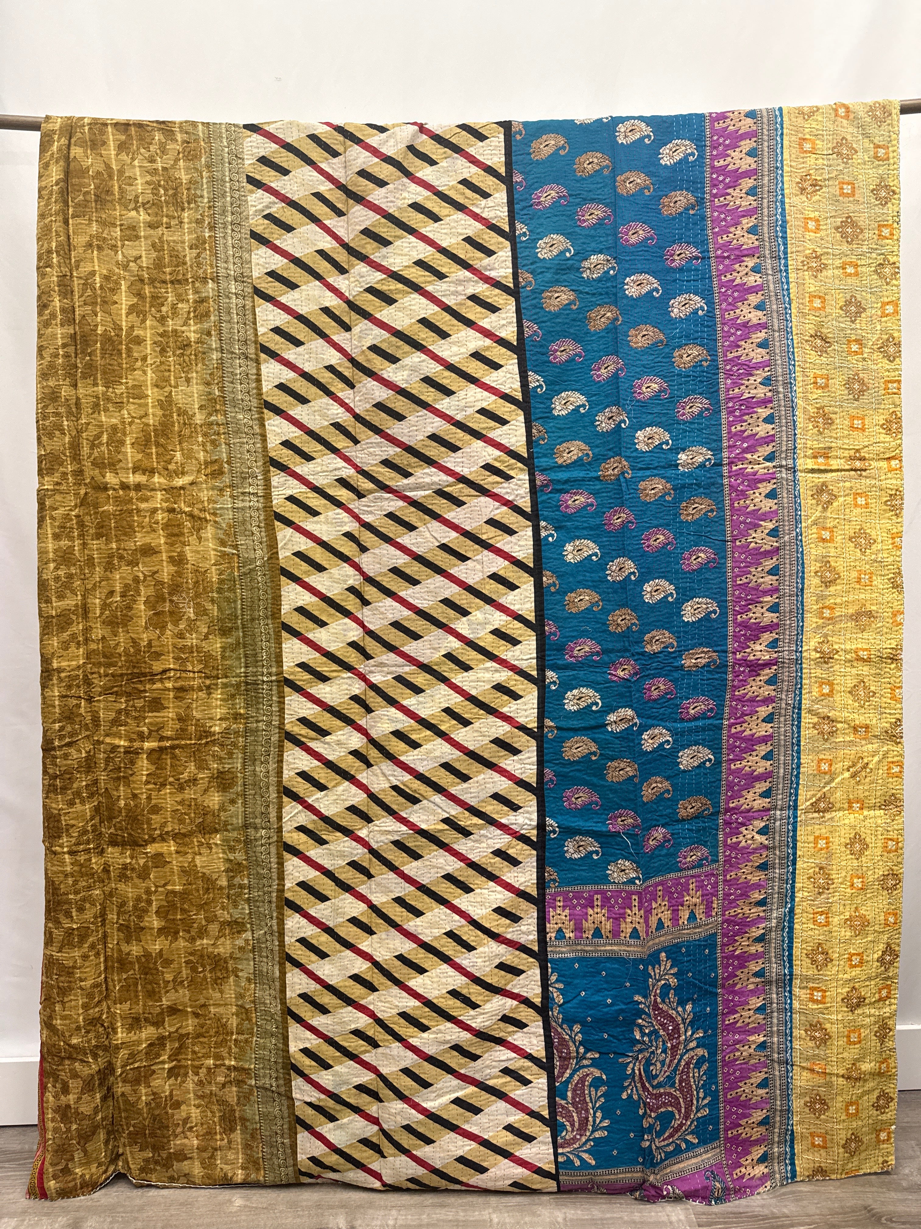 Queen Vintage Cotton Kantha Quilt