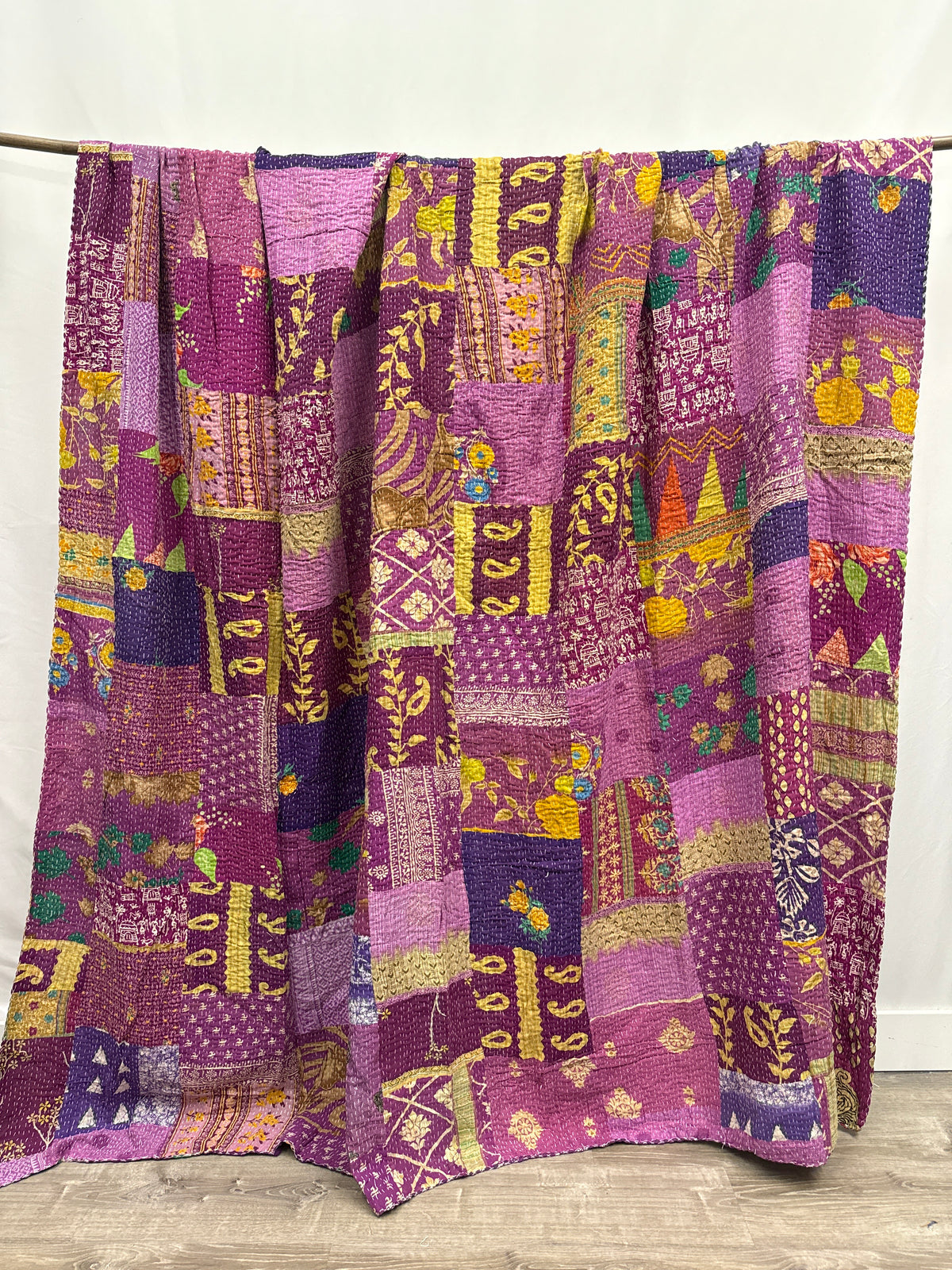 Patchwork Cotton Kantha Quilt King