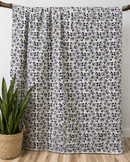 Moonlit Vines Block Print Cotton Kantha Quilt