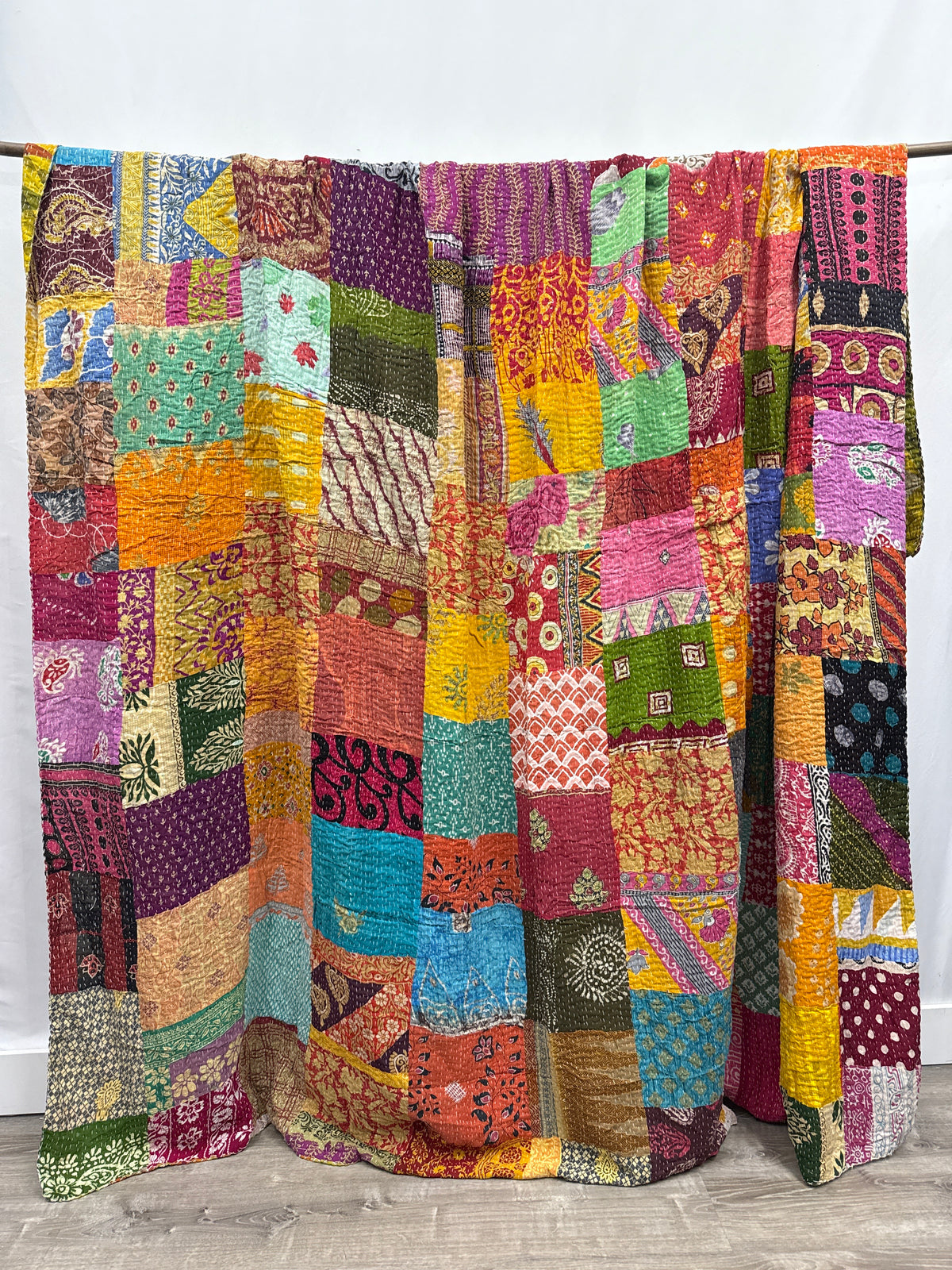 Patchwork Cotton Kantha Quilt King