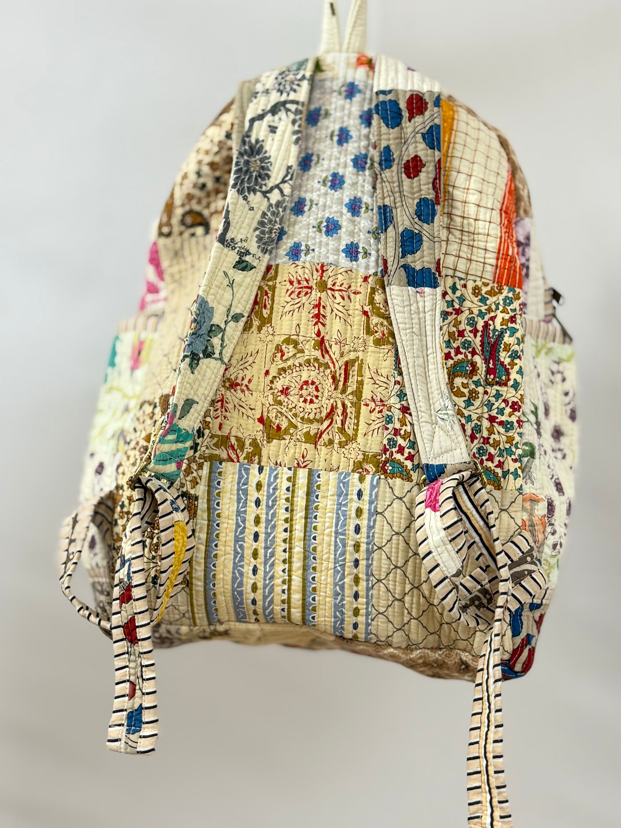 Off White Quilted Backpack