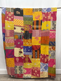 Patchwork Vintage Cotton Kantha Quilt - Queen