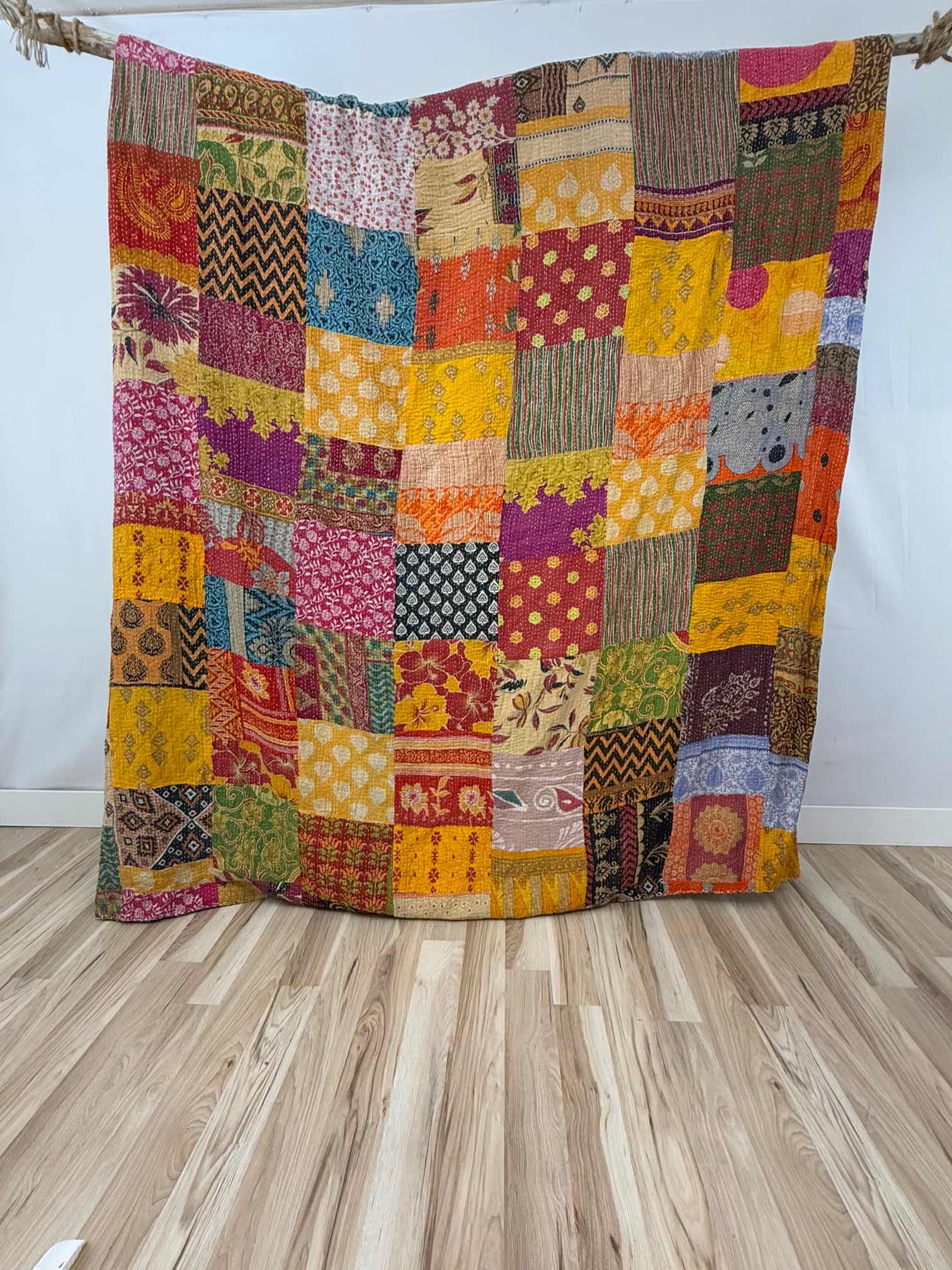 Patchwork Cotton Kantha Quilt King