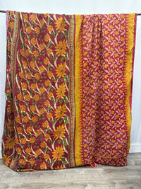 King Vintage Cotton Kantha Quilt