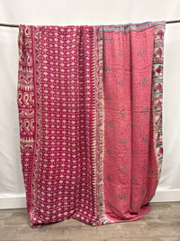 King Vintage Cotton Kantha Quilt