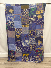 Patchwork Vintage Cotton Kantha Quilt - Queen