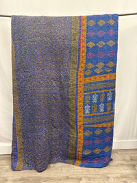 Patchwork Vintage Cotton Kantha Quilt - Queen