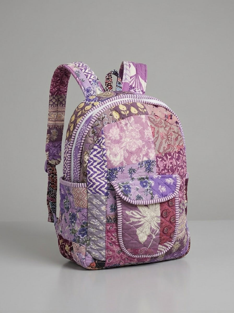 Purple Quilted Backpack