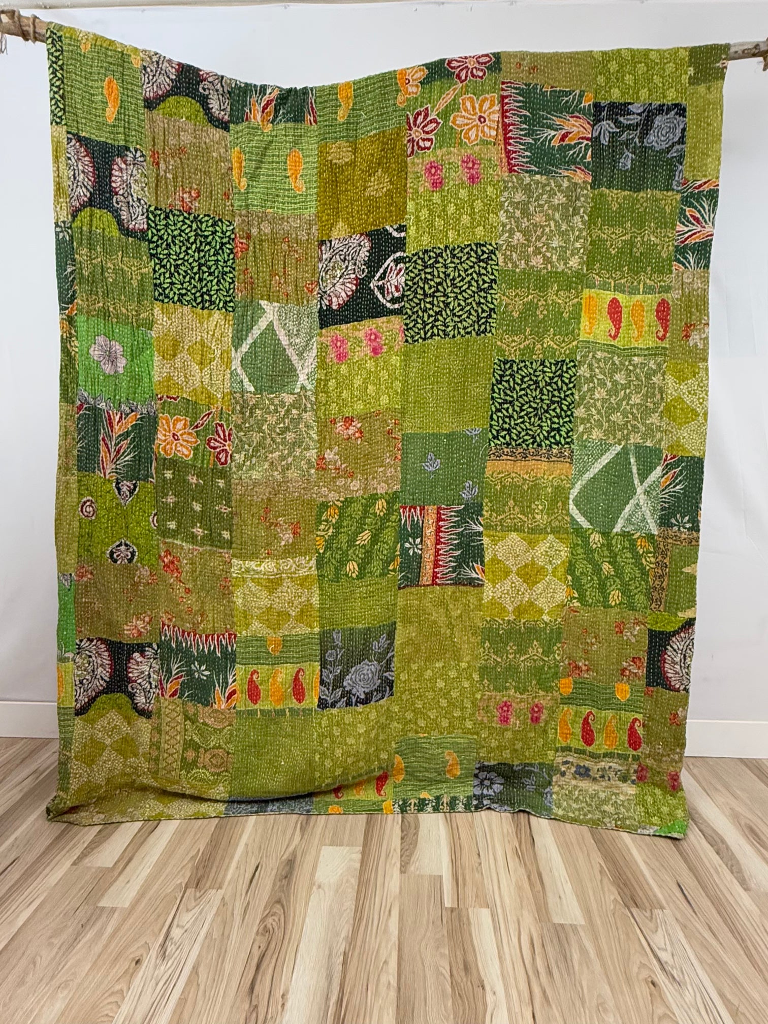 Patchwork Cotton Kantha Quilt King