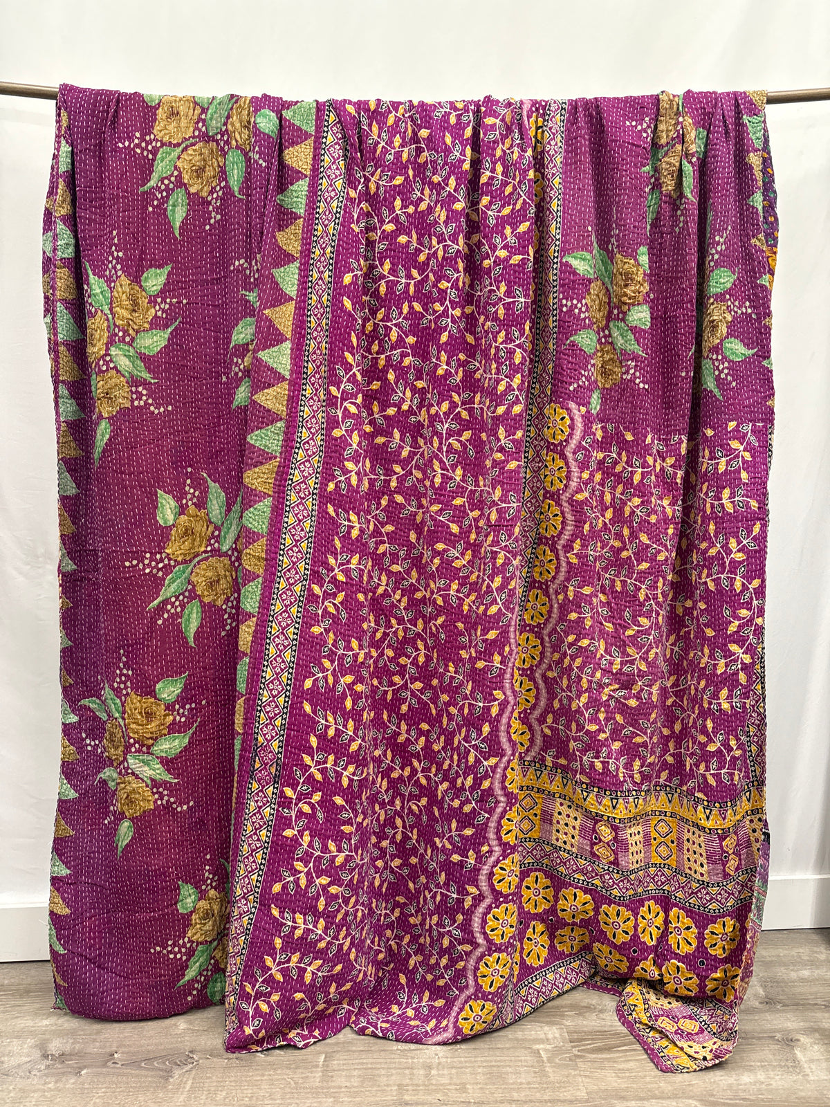 Patchwork Cotton Kantha Quilt King