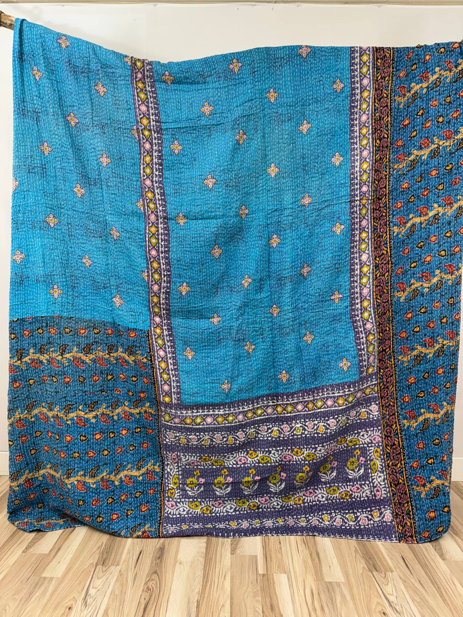 Patchwork Cotton Kantha Quilt King