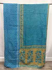 Patchwork Vintage Cotton Kantha Quilt - Queen