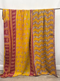 Queen Vintage Cotton Kantha Quilt