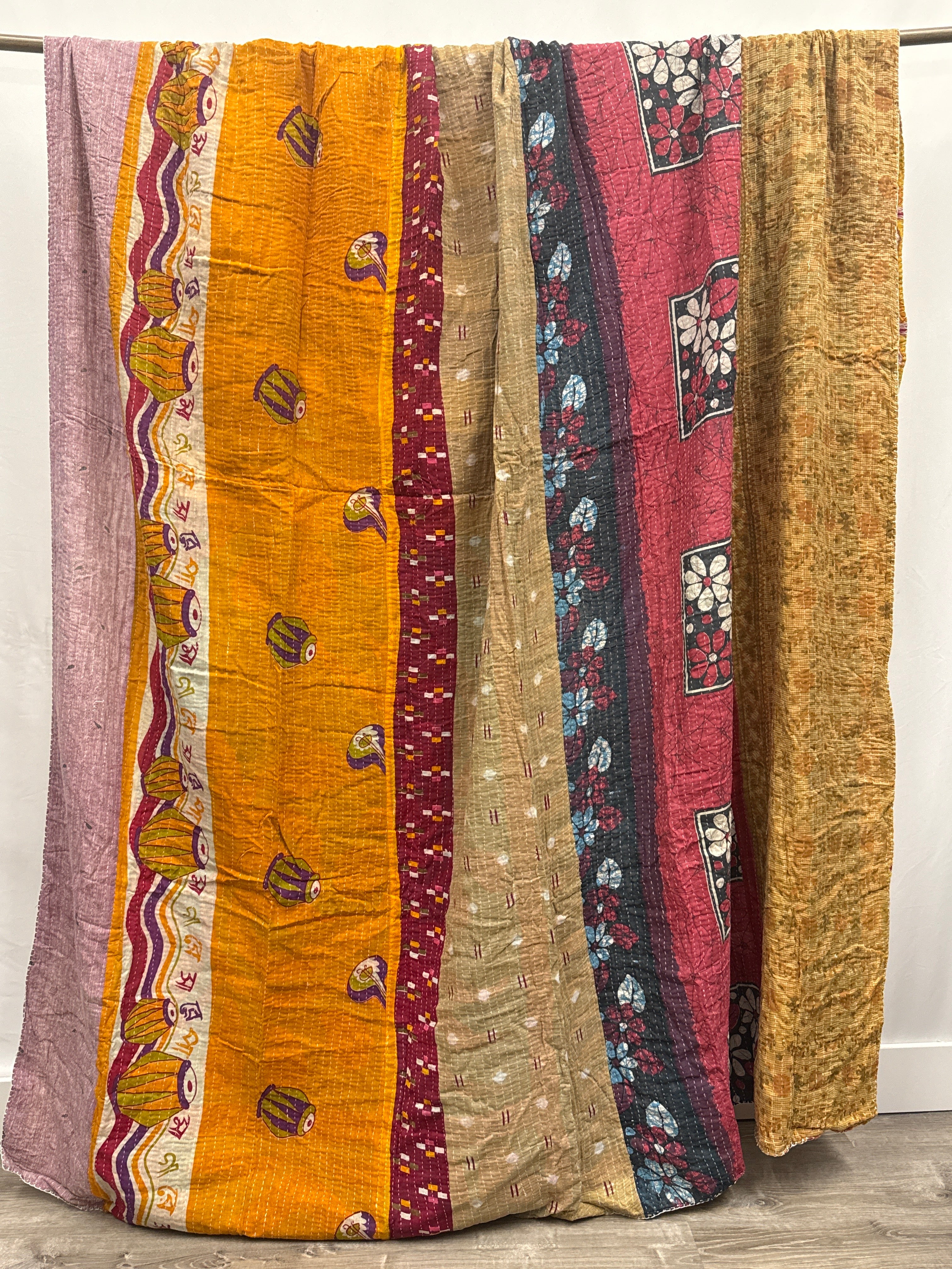 Queen Vintage Cotton Kantha Quilt