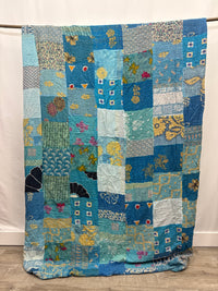 Patchwork Vintage Cotton Kantha Quilt - Queen